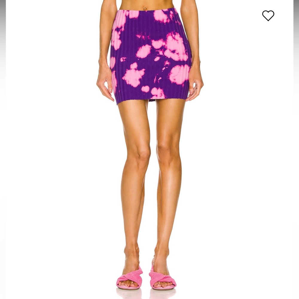 167 NWT Cotton Citizen $155 Purple Tie-Dye Mini Skirt Size L